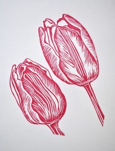Prionta Lionoile XXXX Tulip linocut
